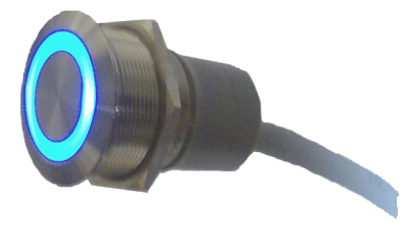 Edelstahlschalter mit blauer LED